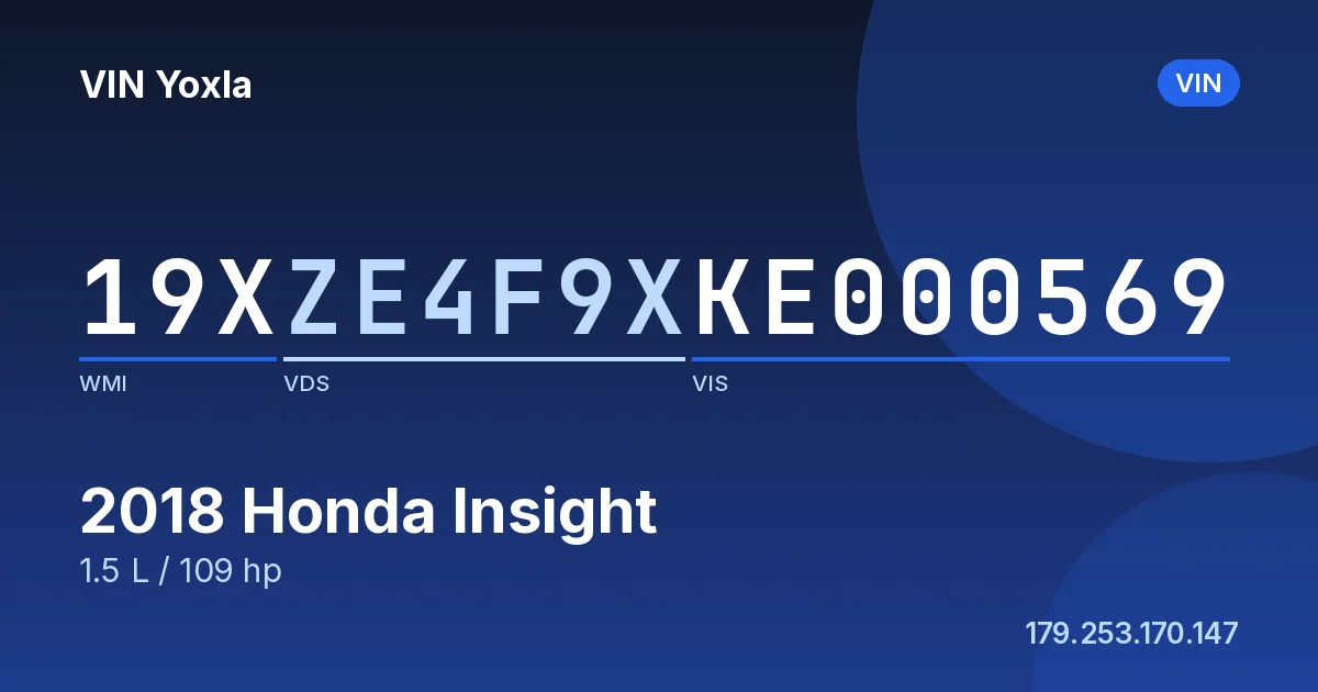 19XZE4F9XKE000569 Honda Insight