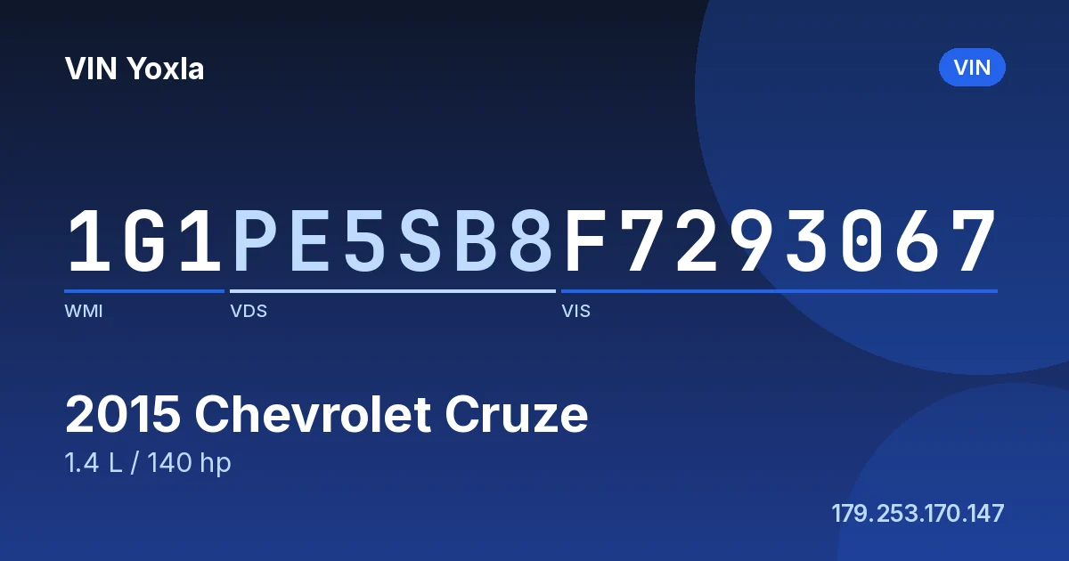 1G1PE5SB8F7293067 Chevrolet Cruze