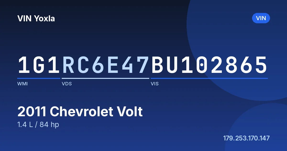 1G1RC6E47BU102865 Chevrolet Volt