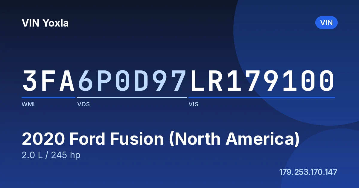 3FA6P0D97LR179100 Ford Fusion (North America)