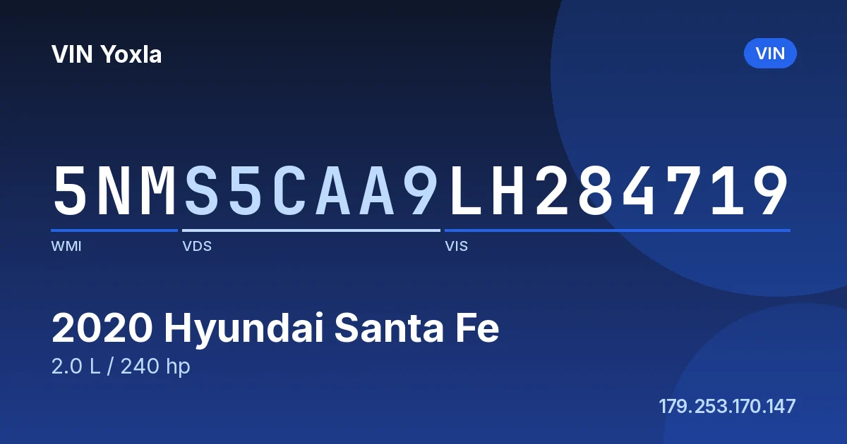 5NMS5CAA9LH284719 Hyundai Santa Fe