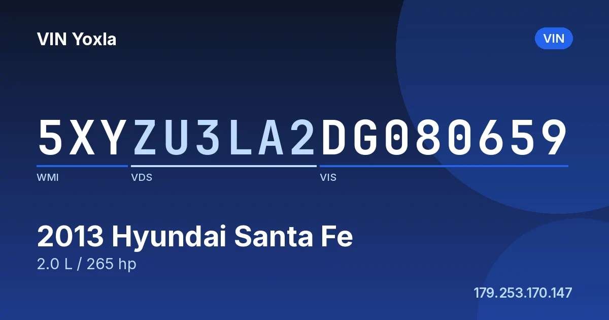 5XYZU3LA2DG080659 Hyundai Santa Fe