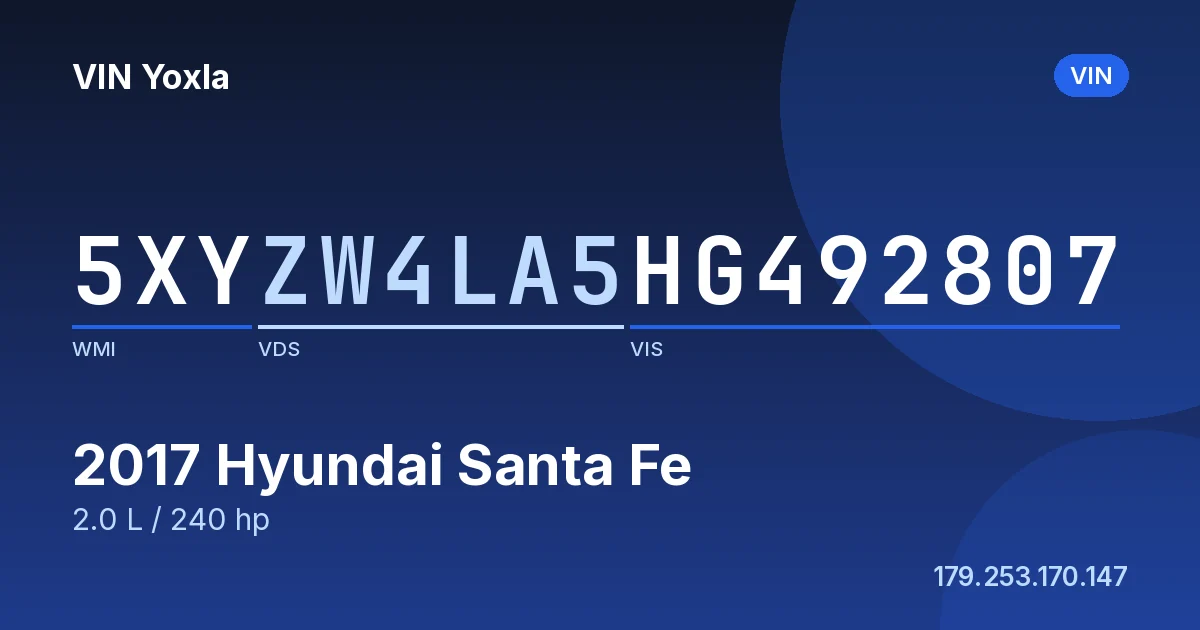 5XYZW4LA5HG492807 Hyundai Santa Fe