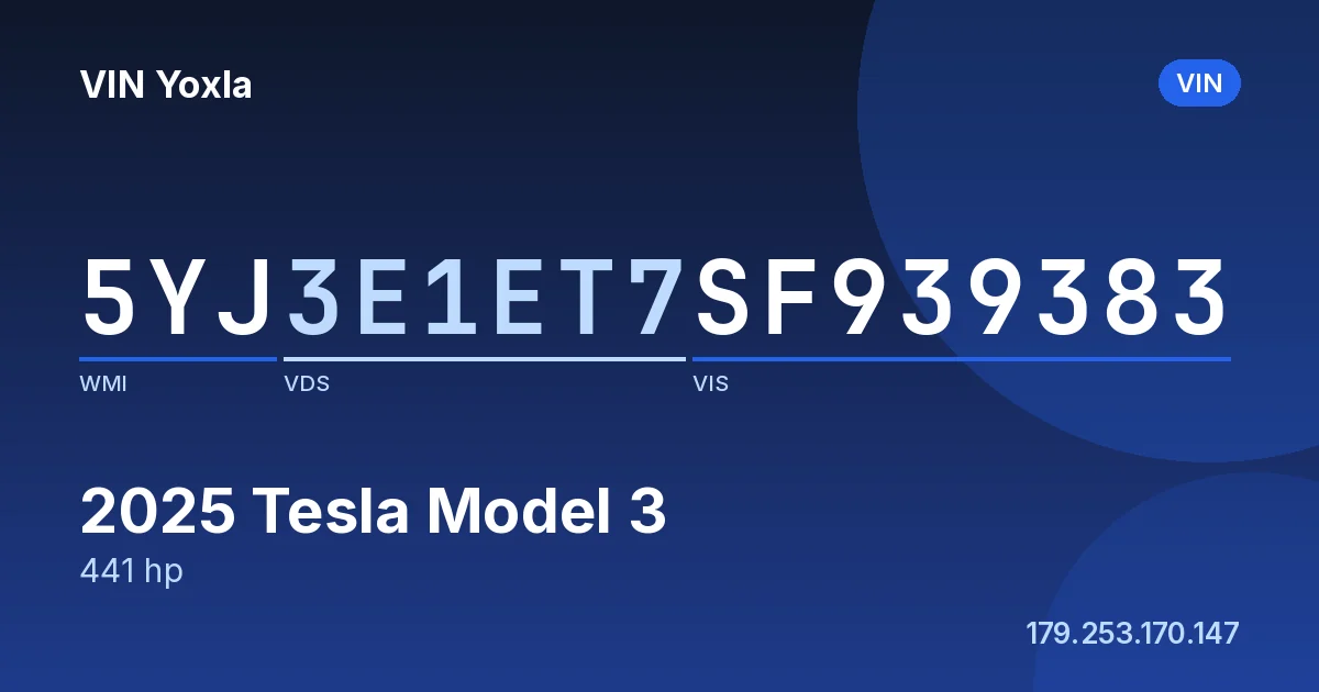 5YJ3E1ET7SF939383 Tesla Model 3