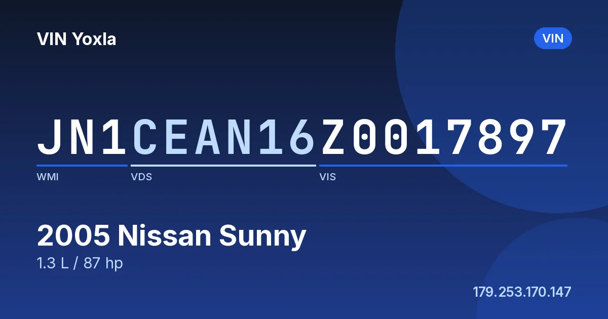 JN1CEAN16Z0017897 Nissan Sunny