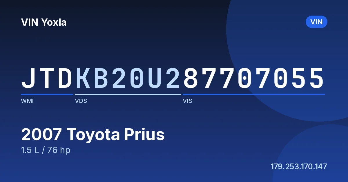 JTDKB20U287707055 Toyota Prius