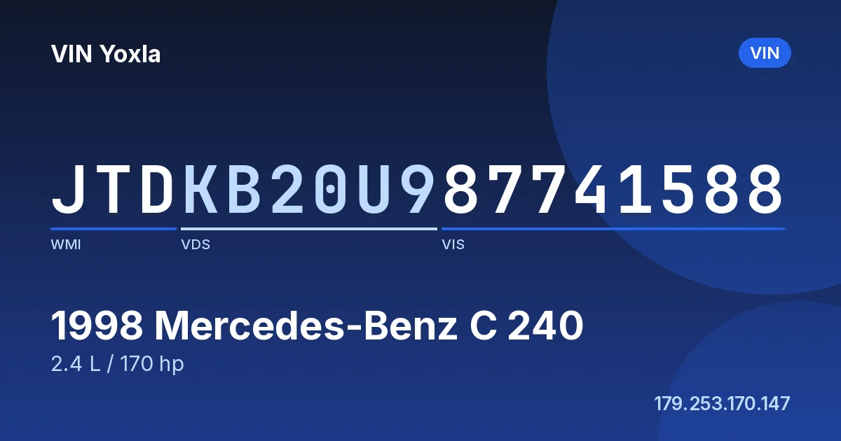 JTDKB20U987741588 Mercedes-Benz C 240