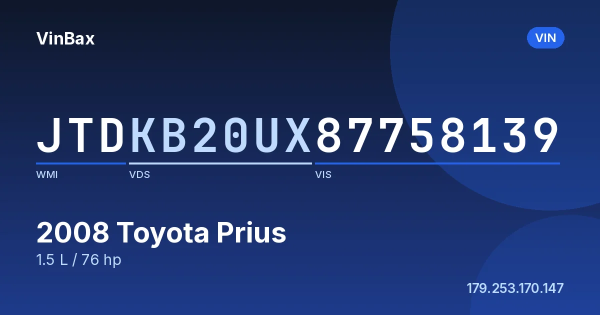 JTDKB20UX87758139 Toyota Prius