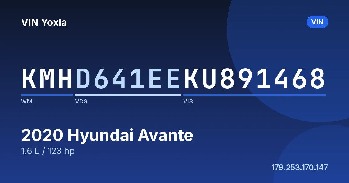 KMHD641EEKU891468 Hyundai Avante