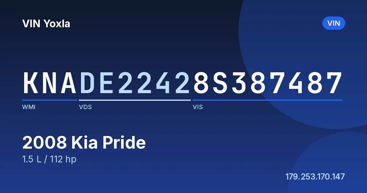 KNADE22428S387487 Kia Pride