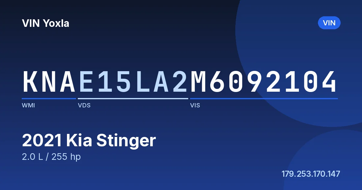KNAE15LA2M6092104 Kia Stinger