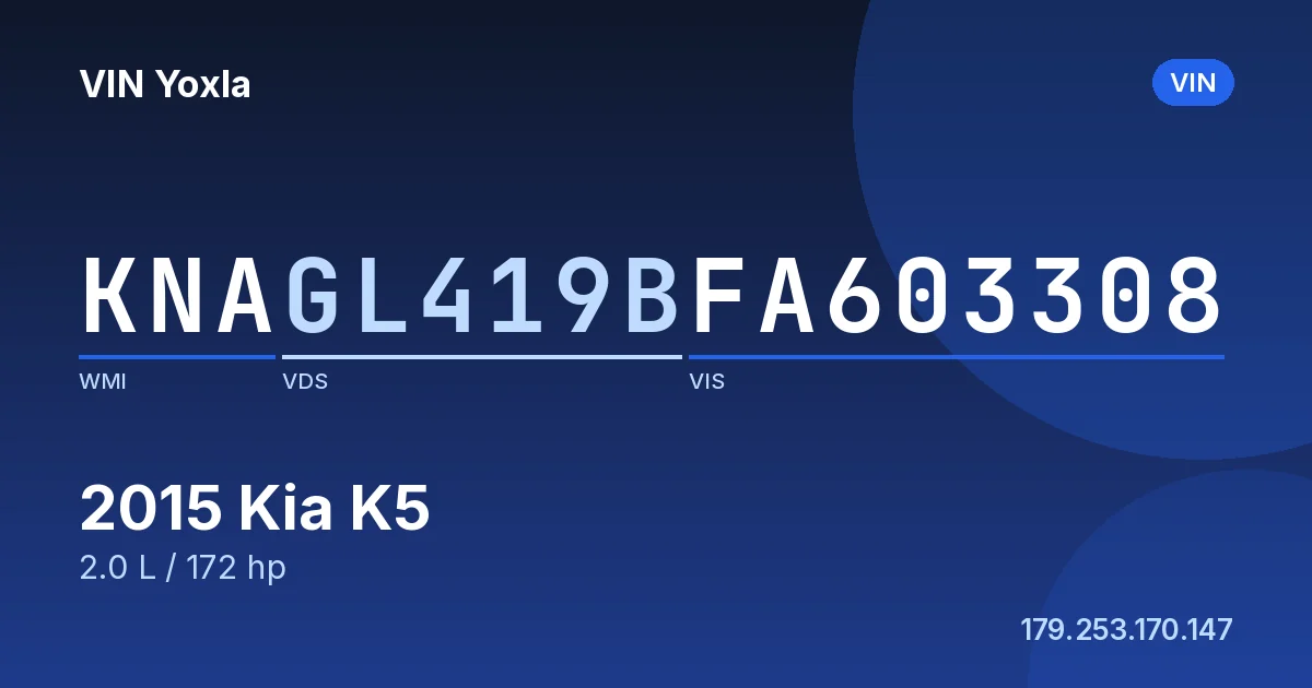 KNAGL419BFA603308 Kia K5