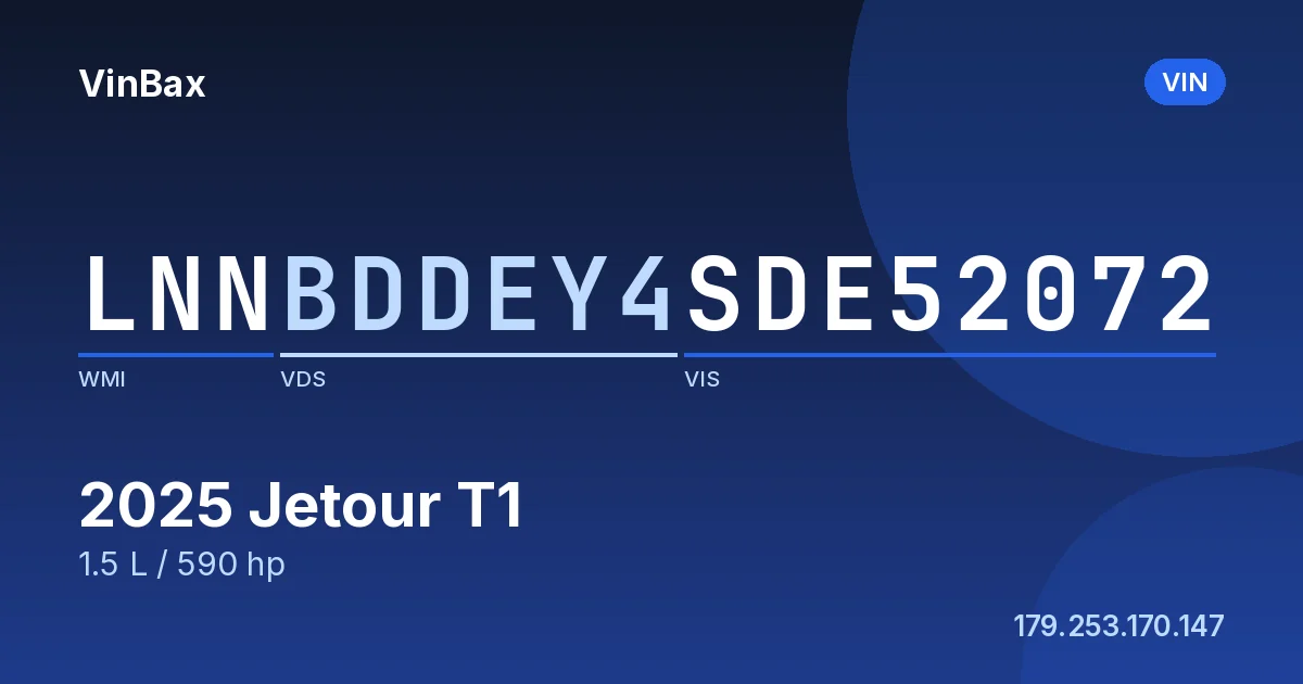 LNNBDDEY4SDE52072 Jetour T1