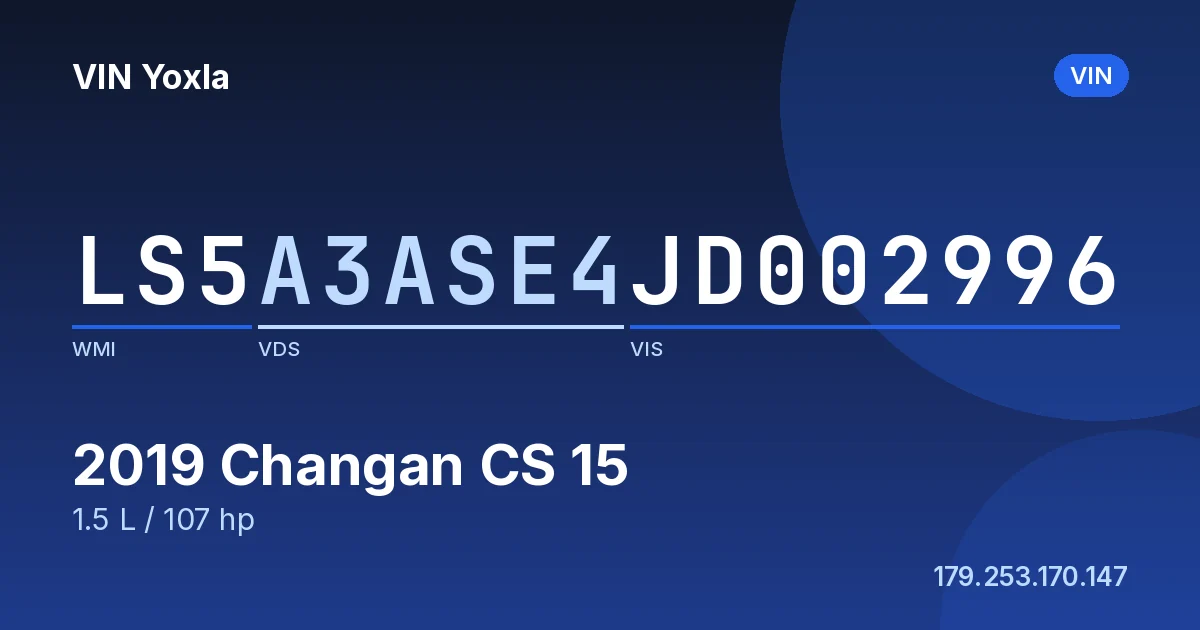 LS5A3ASE4JD002996 Changan CS 15