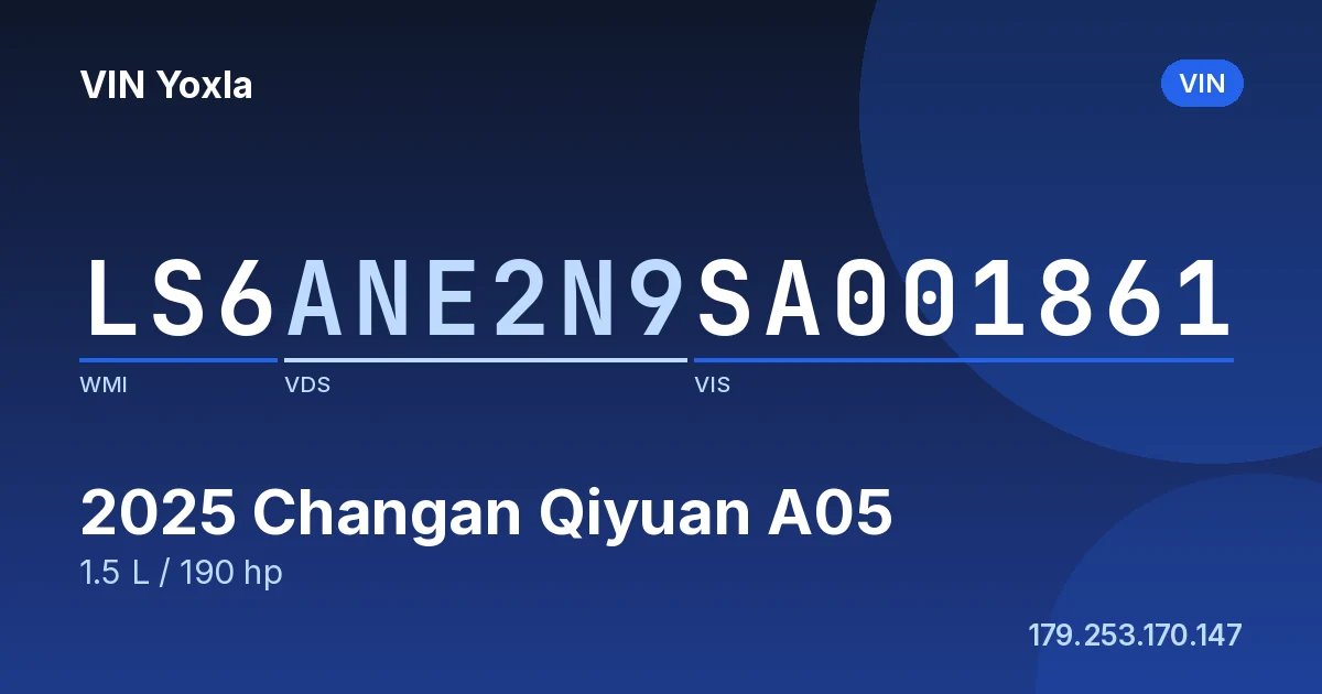 LS6ANE2N9SA001861 Changan Qiyuan A05