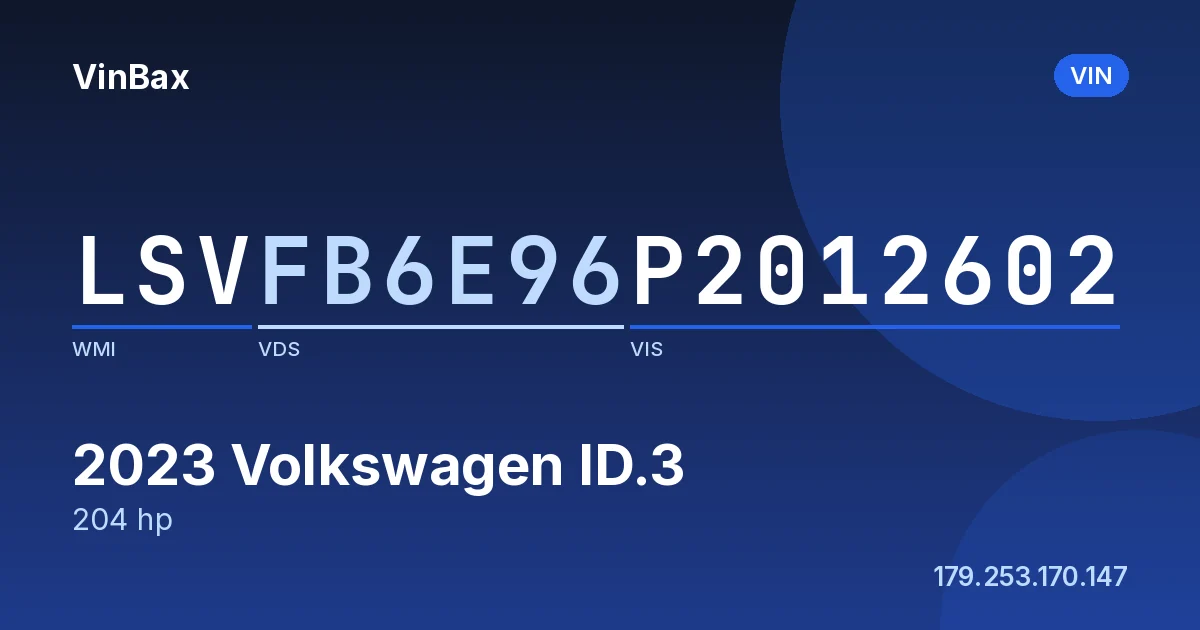 LSVFB6E96P2012602 Volkswagen ID.3