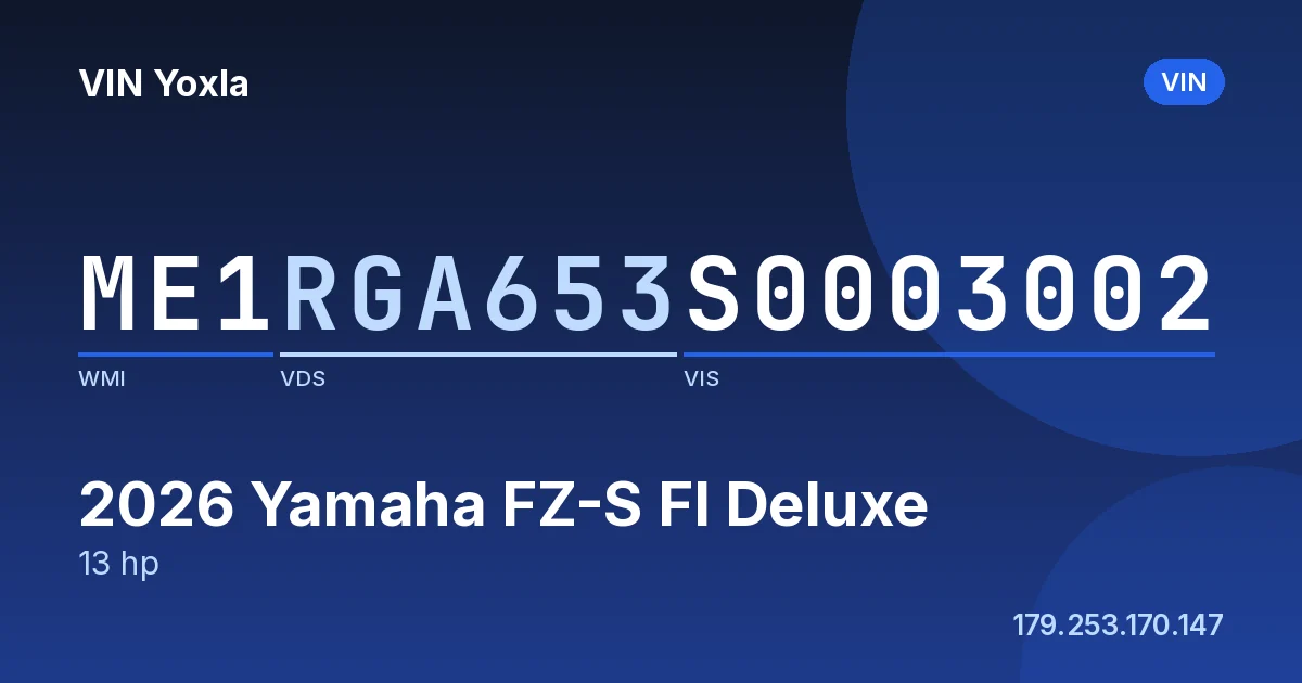 ME1RGA653S0003002 Yamaha FZ-S FI Deluxe