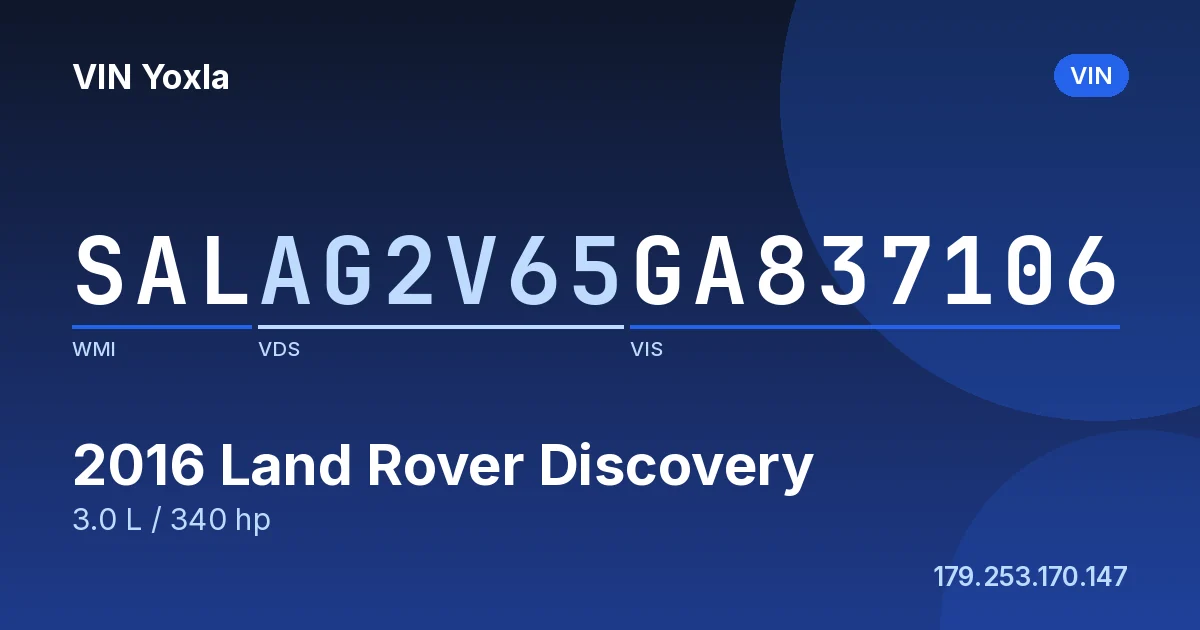 SALAG2V65GA837106 Land Rover Discovery