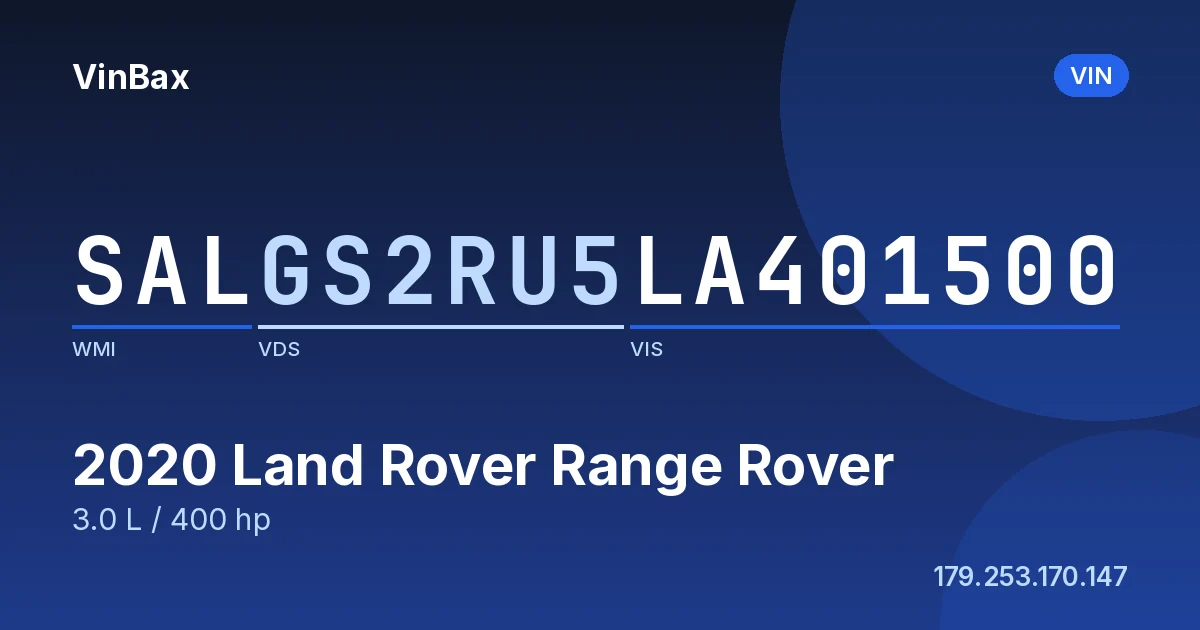 SALGS2RU5LA401500 Land Rover Range Rover