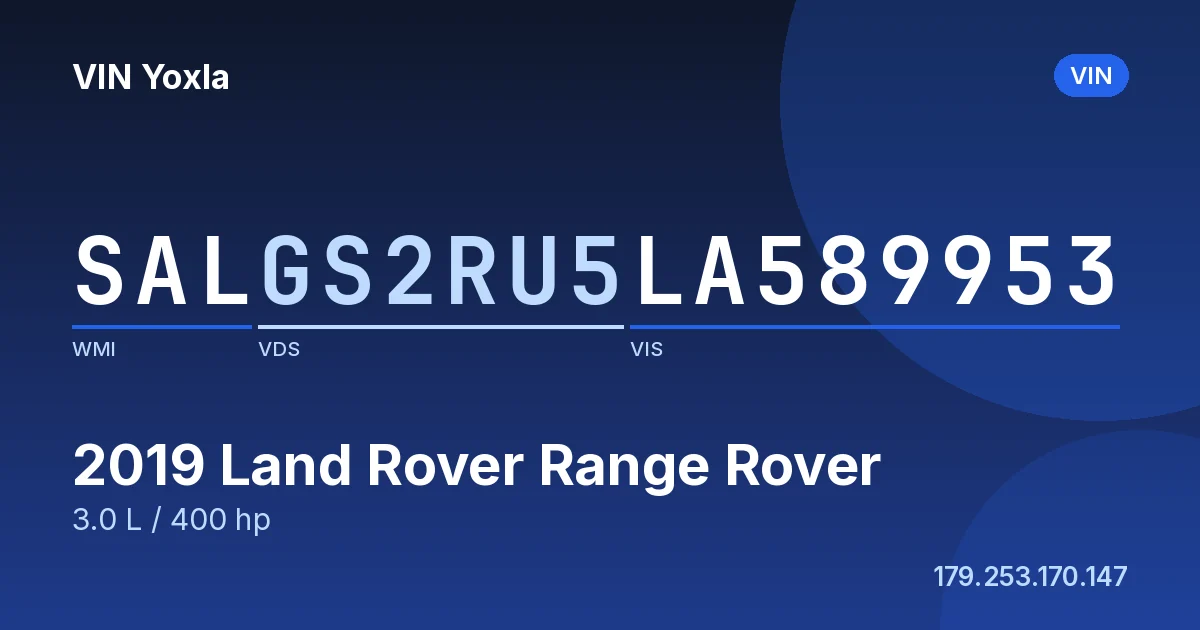 SALGS2RU5LA589953 Land Rover Range Rover