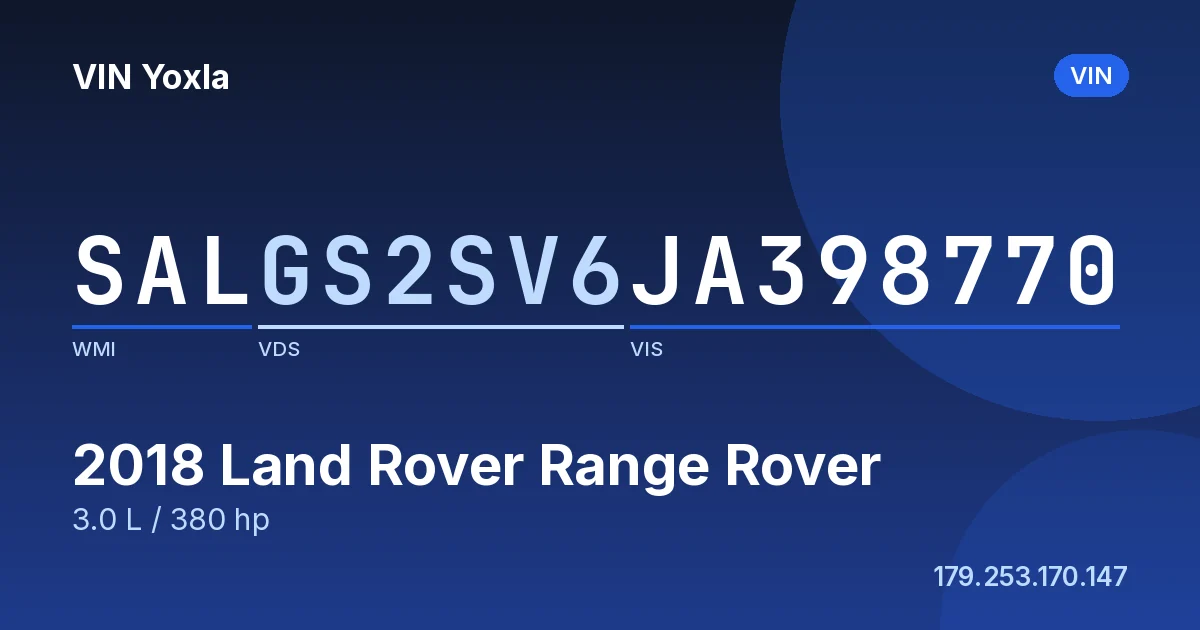 SALGS2SV6JA398770 Land Rover Range Rover