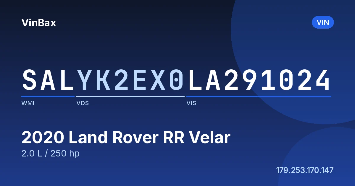 SALYK2EX0LA291024 Land Rover RR Velar