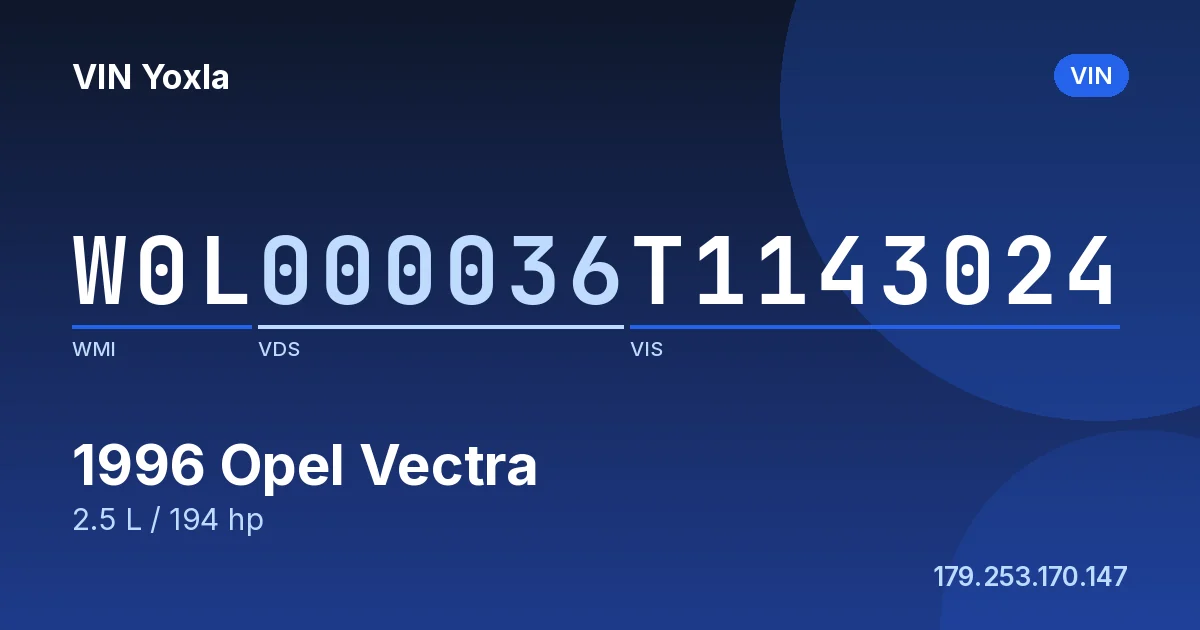 W0L000036T1143024 Opel Vectra