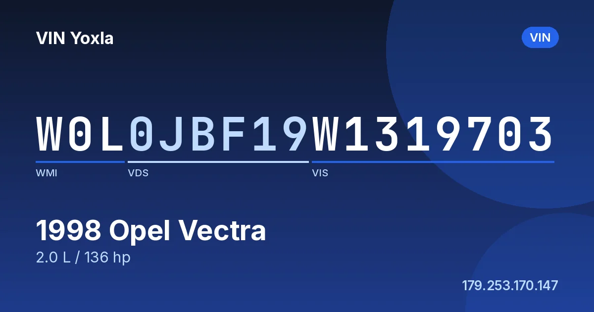 W0L0JBF19W1319703 Opel Vectra