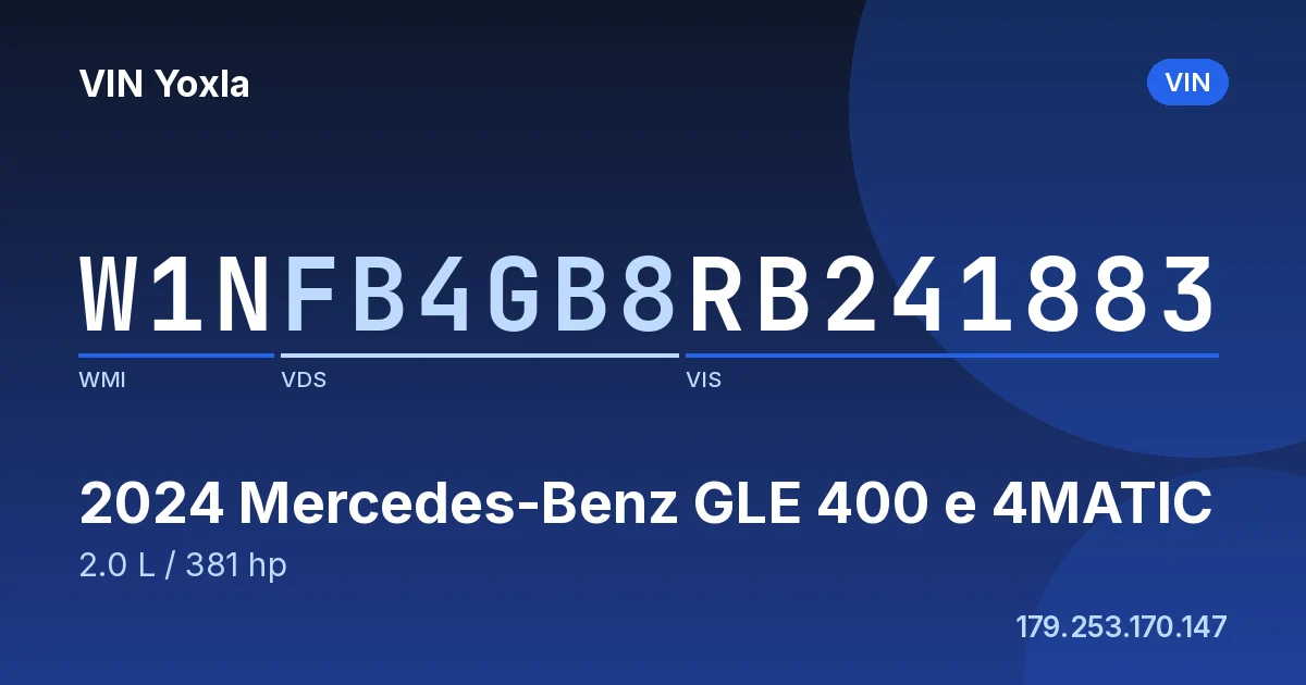 W1NFB4GB8RB241883 Mercedes-Benz GLE 400 e 4MATIC