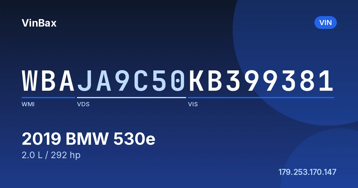 WBAJA9C50KB399381 BMW 530e