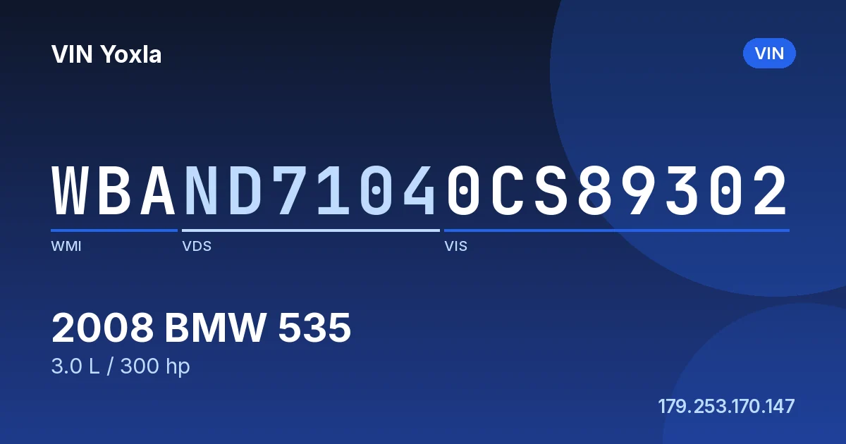 WBAND71040CS89302 BMW 535