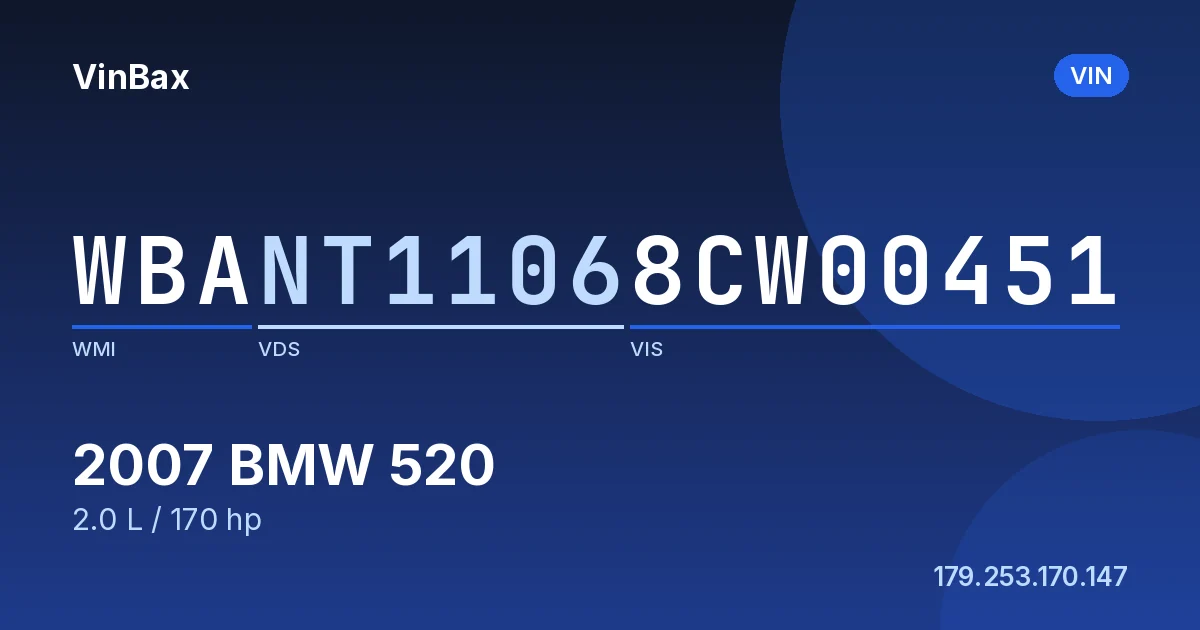 WBANT11068CW00451 BMW 520