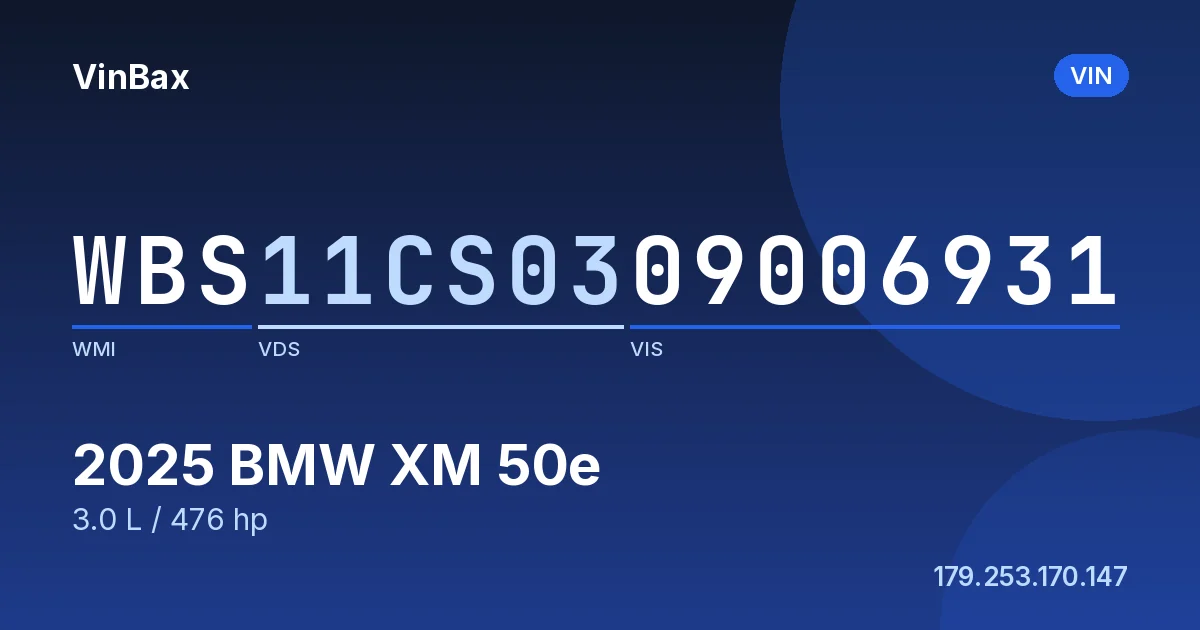 WBS11CS0309006931 BMW XM 50e