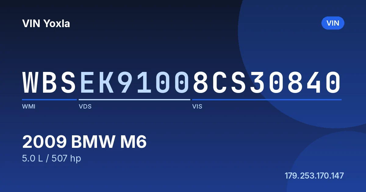 WBSEK91008CS30840 BMW M6