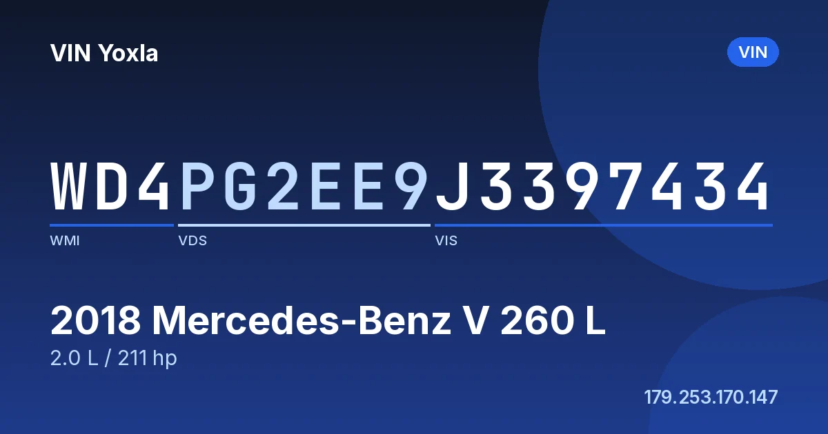 WD4PG2EE9J3397434 Mercedes-Benz V 260 L