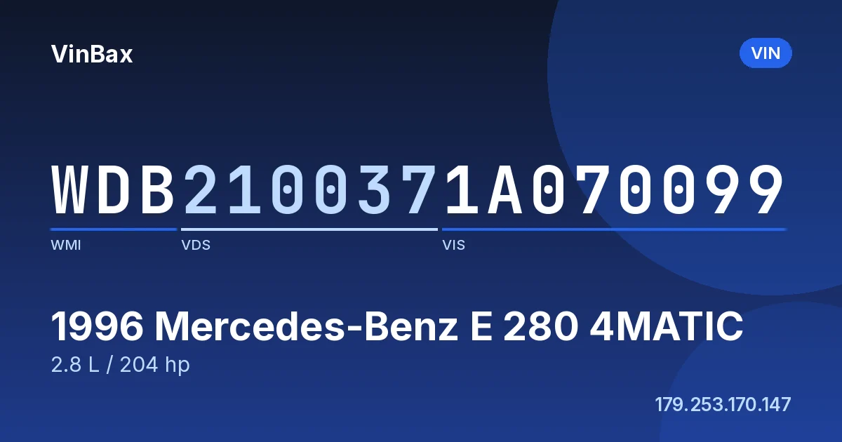 WDB2100371A070099 Mercedes-Benz E 280 4MATIC