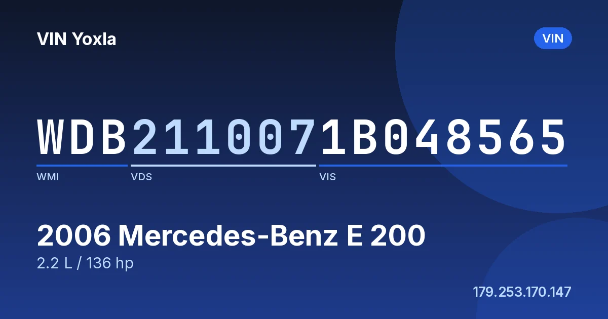 WDB2110071B048565 Mercedes-Benz E 200