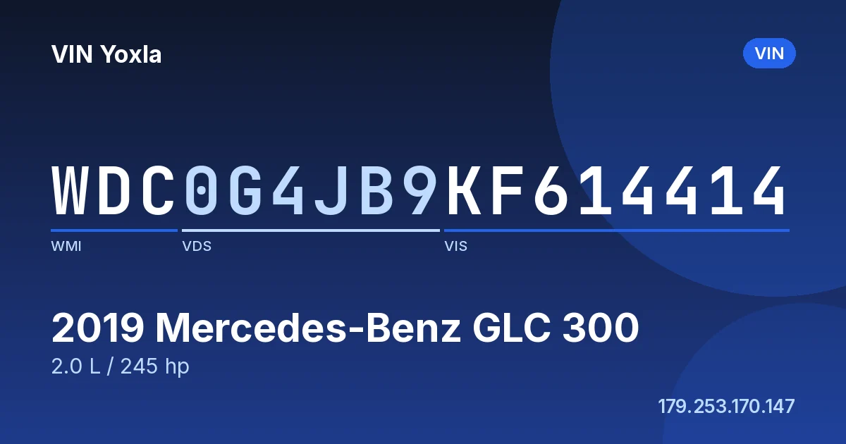 WDC0G4JB9KF614414 Mercedes-Benz GLC 300