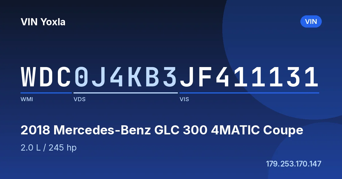 WDC0J4KB3JF411131 Mercedes-Benz GLC 300 4MATIC Coupe