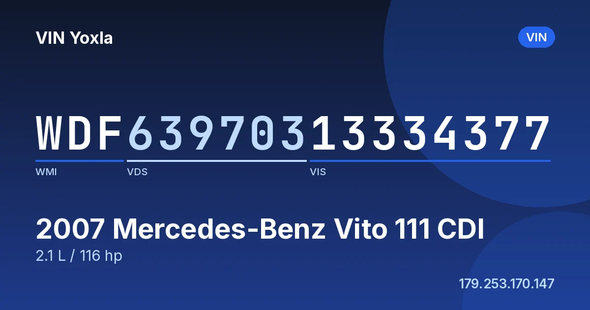 WDF63970313334377 Mercedes-Benz Vito 111 CDI