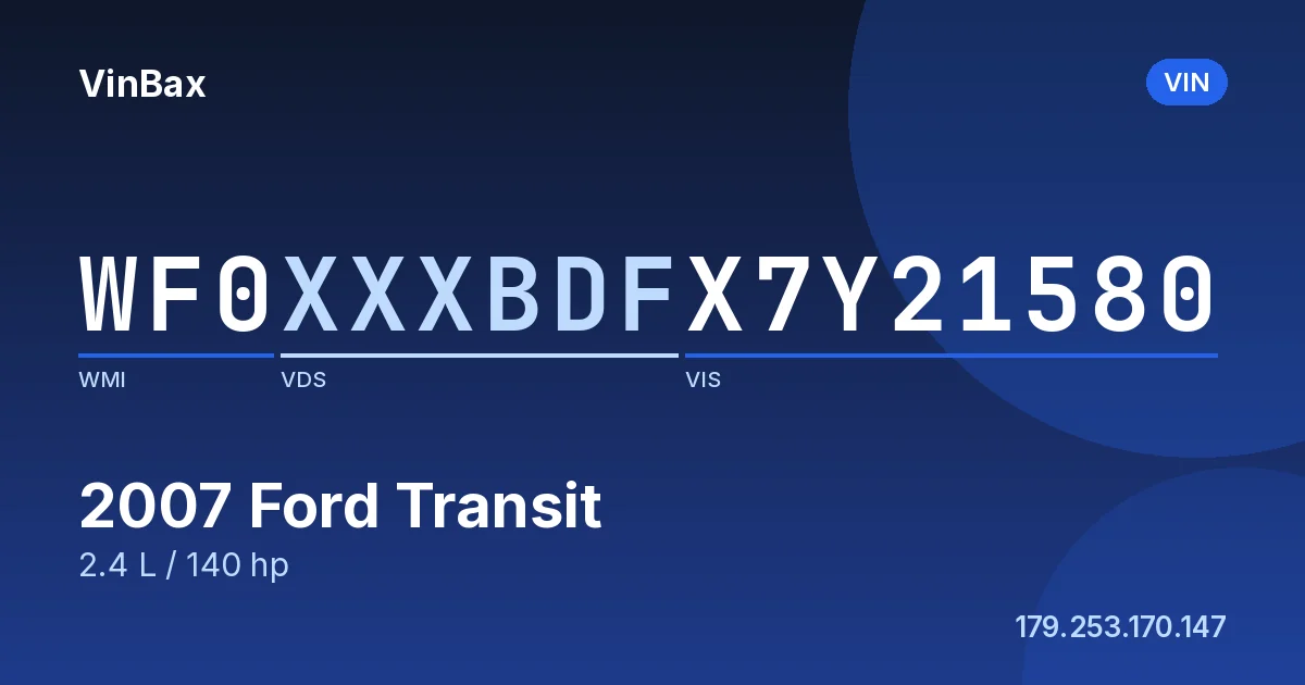 WF0XXXBDFX7Y21580 Ford Transit