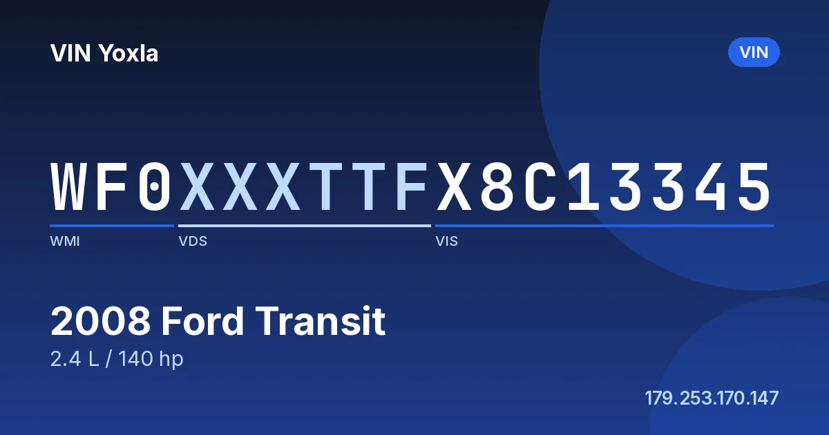 WF0XXXTTFX8C13345 Ford Transit