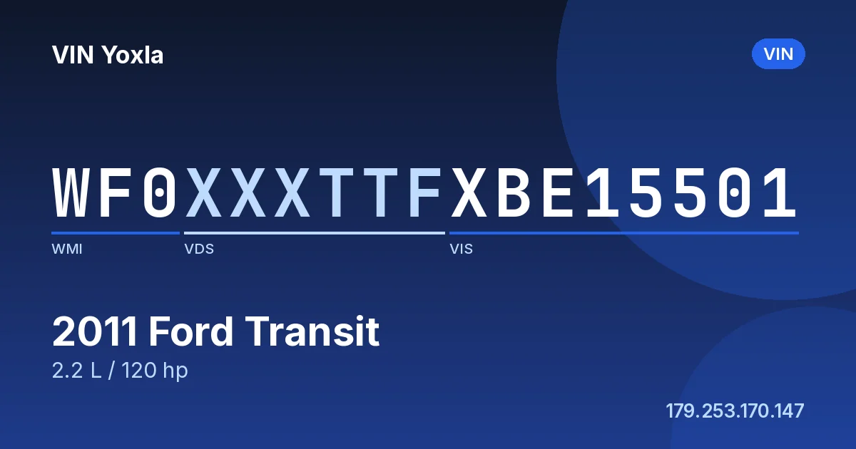 WF0XXXTTFXBE15501 Ford Transit