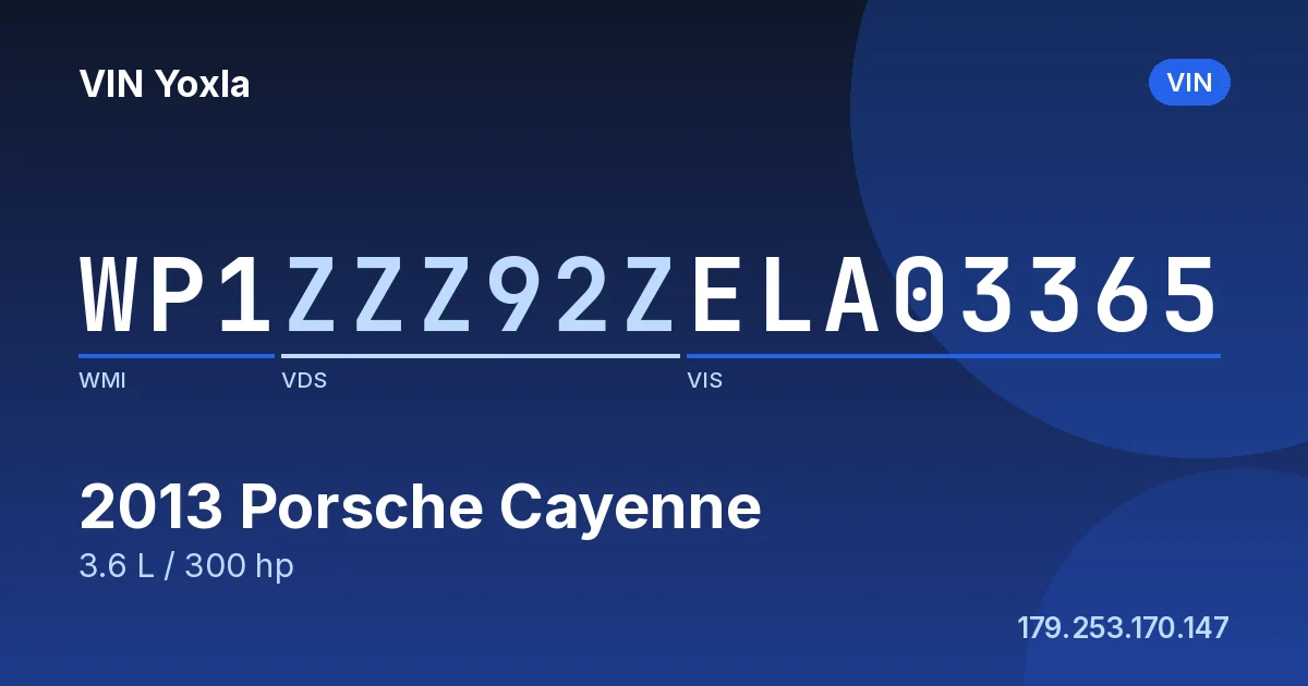 WP1ZZZ92ZELA03365 Porsche Cayenne