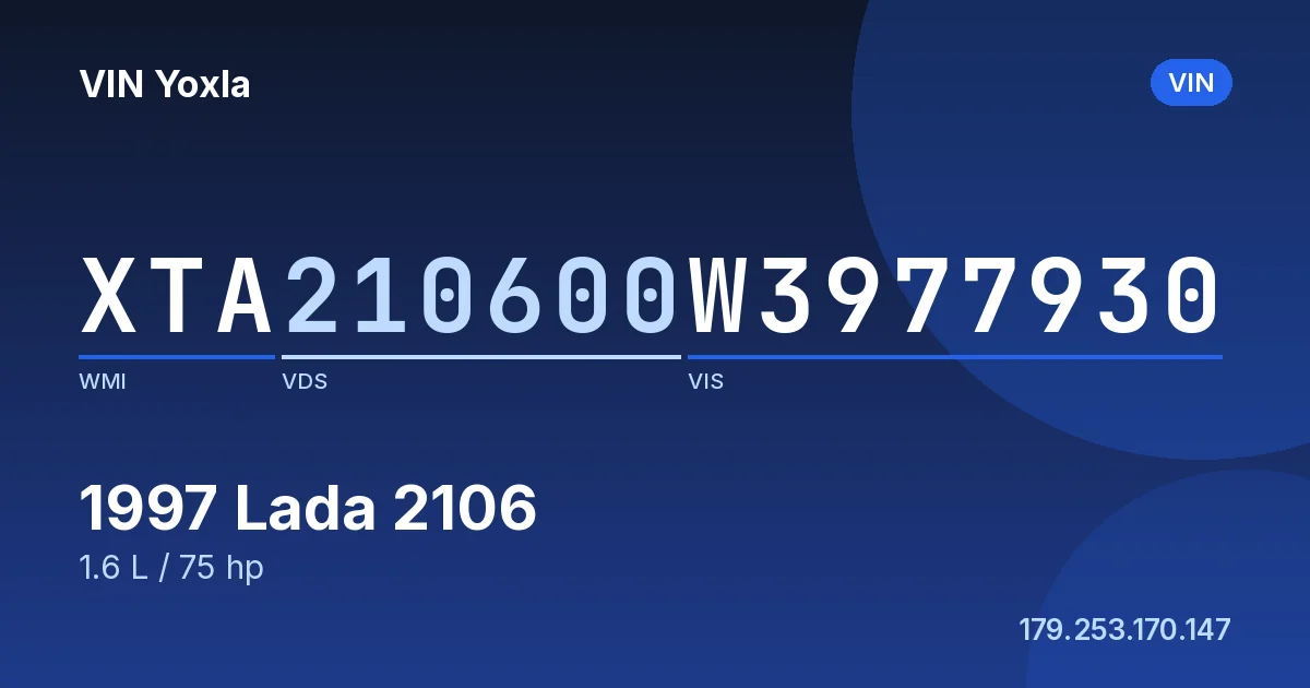 XTA210600W3977930 Lada 2106