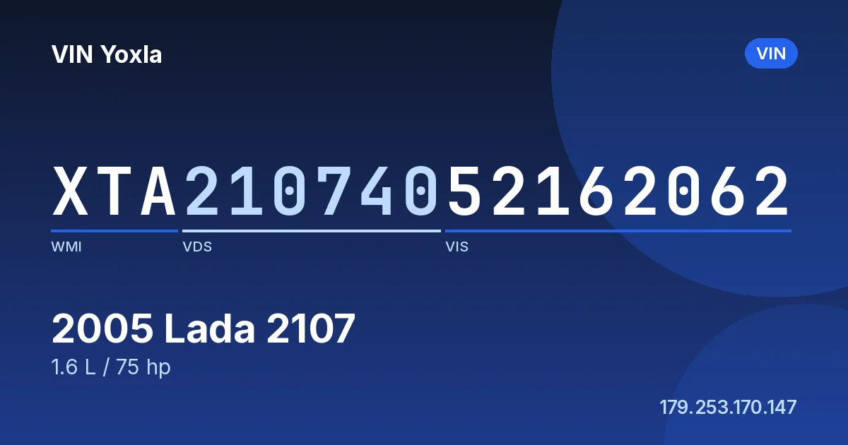 XTA21074052162062 Lada 2107