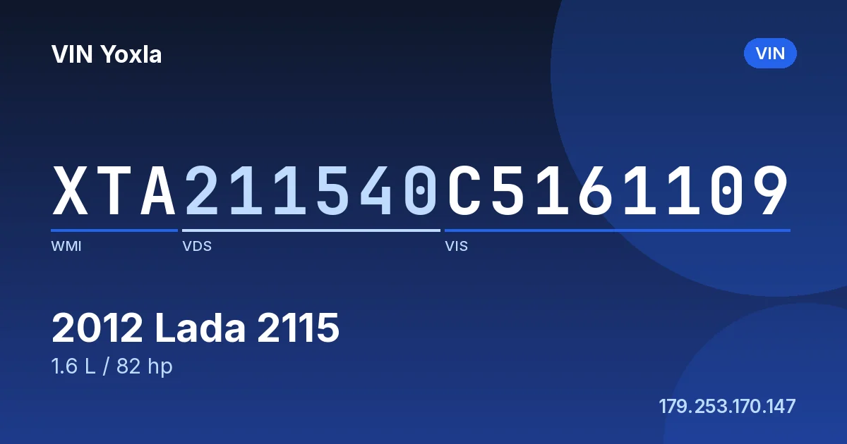 XTA211540C5161109 Lada 2115