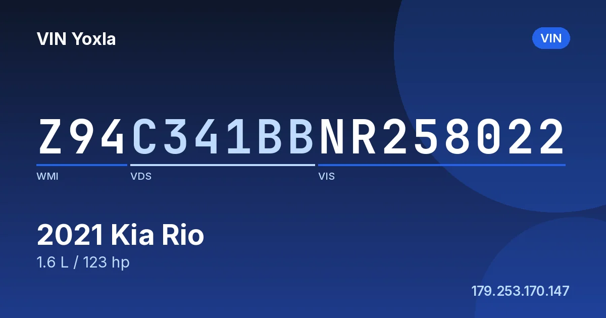 Z94C341BBNR258022 Kia Rio