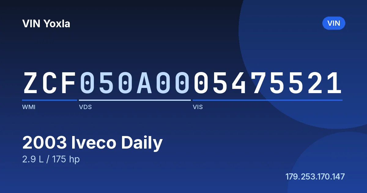 ZCF050A0005475521 Iveco Daily